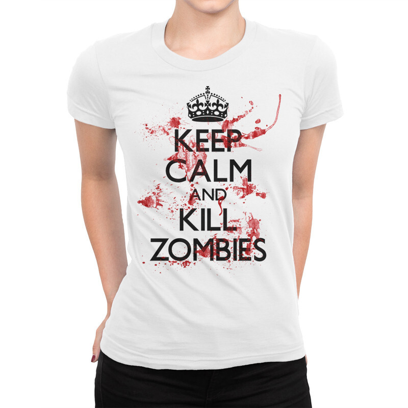 

Футболка женская Dream Shirts Keep Calm and Kill Zombies 9899250111 белая 2XL, Keep Calm and Kill Zombies 9899250111