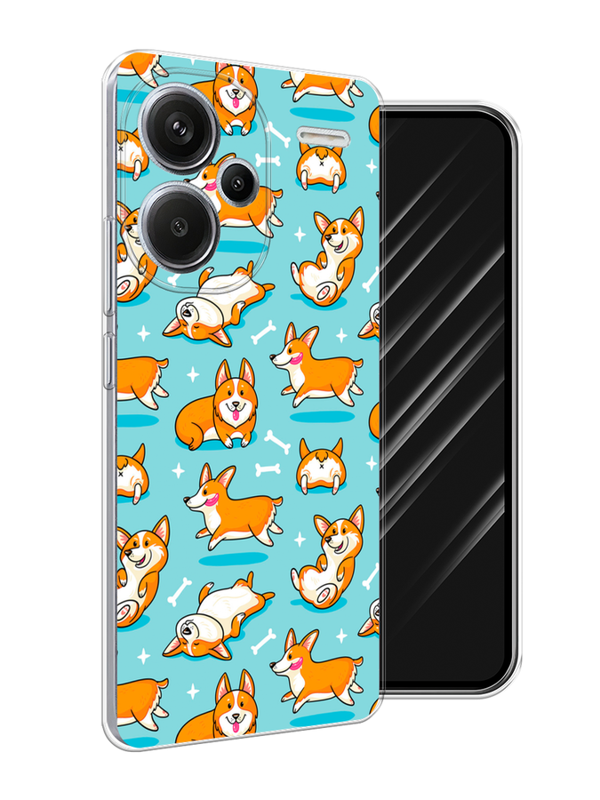 

Чехол Awog на Redmi Note 13 Pro+ "Веселые корги", Коричневый, 320250-1