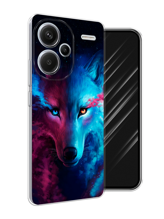 

Чехол Awog на Redmi Note 13 Pro+ "Волшебный волк", Голубой;розовый, 320250-1