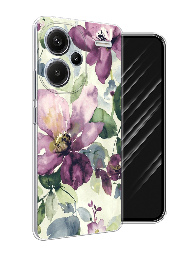 

Чехол Awog на Redmi Note 13 Pro+ "Сиреневые цветы-акварель", Фиолетовый, 320250-1