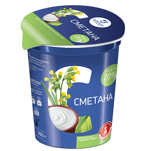 

Сметана Вожгалы маслосырзавод 20% бзмж 360 г