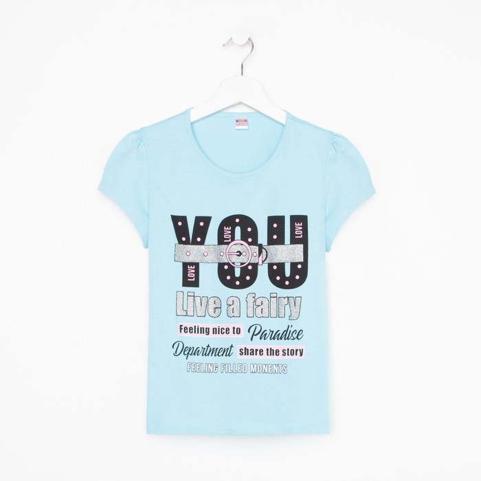 

Футболка для девочки, цвет светло-голубой, рост 146