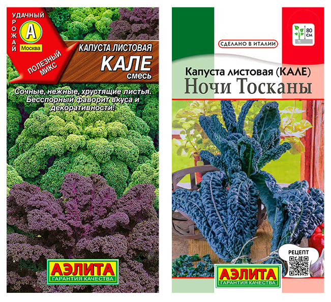 

Семена капуста листовая Аэлита Ночи тосканы, кале смесь 93664 2 уп., Капуста листовая