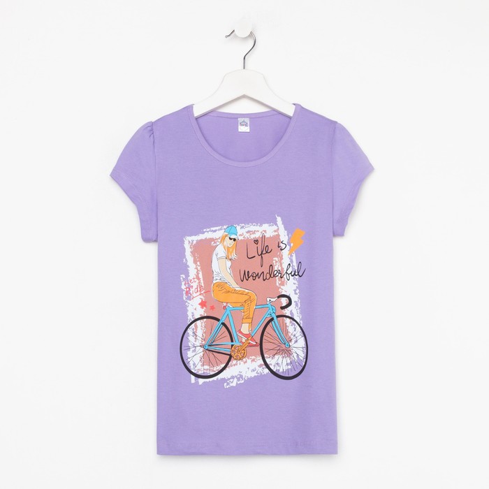 

Футболка для девочки, цвет сиреневый, рост 140