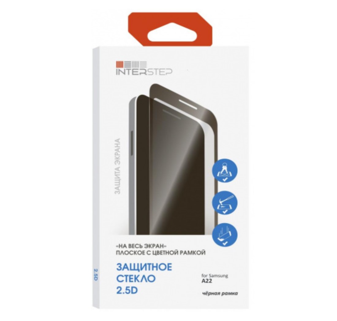 

Защитное стекло InterStep 2.5D FG для Samsung Galaxy A22 черная рамка, 2.5D FG для Samsung Galaxy A22 черная рамка