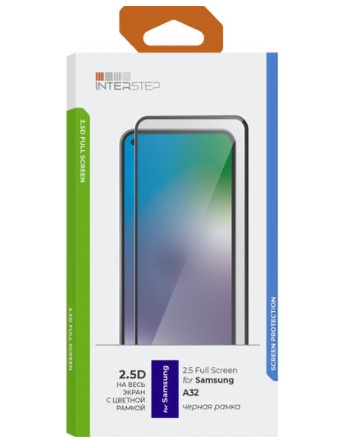 

Защитное стекло InterStep 2.5D FG для Samsung Galaxy A32 черная рамка, 2.5D FG для Samsung Galaxy A32 черная рамка