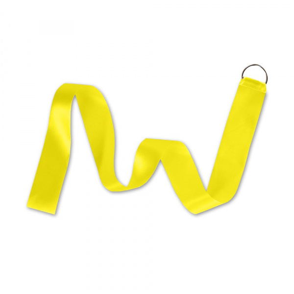Гимнастическая атласная лента на кольце Ecoved, 1м, желтая