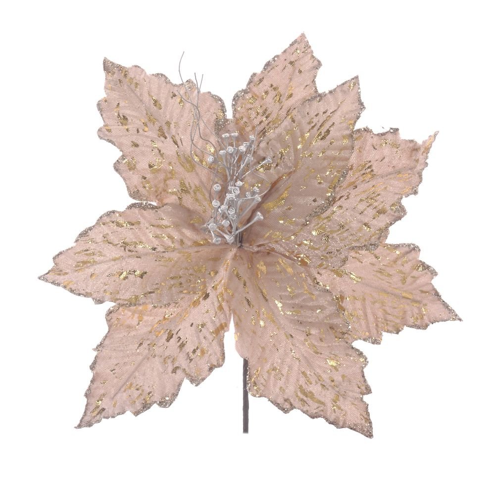 Цветок искусственный пуансеттия, L30 W30 H35 см 195994