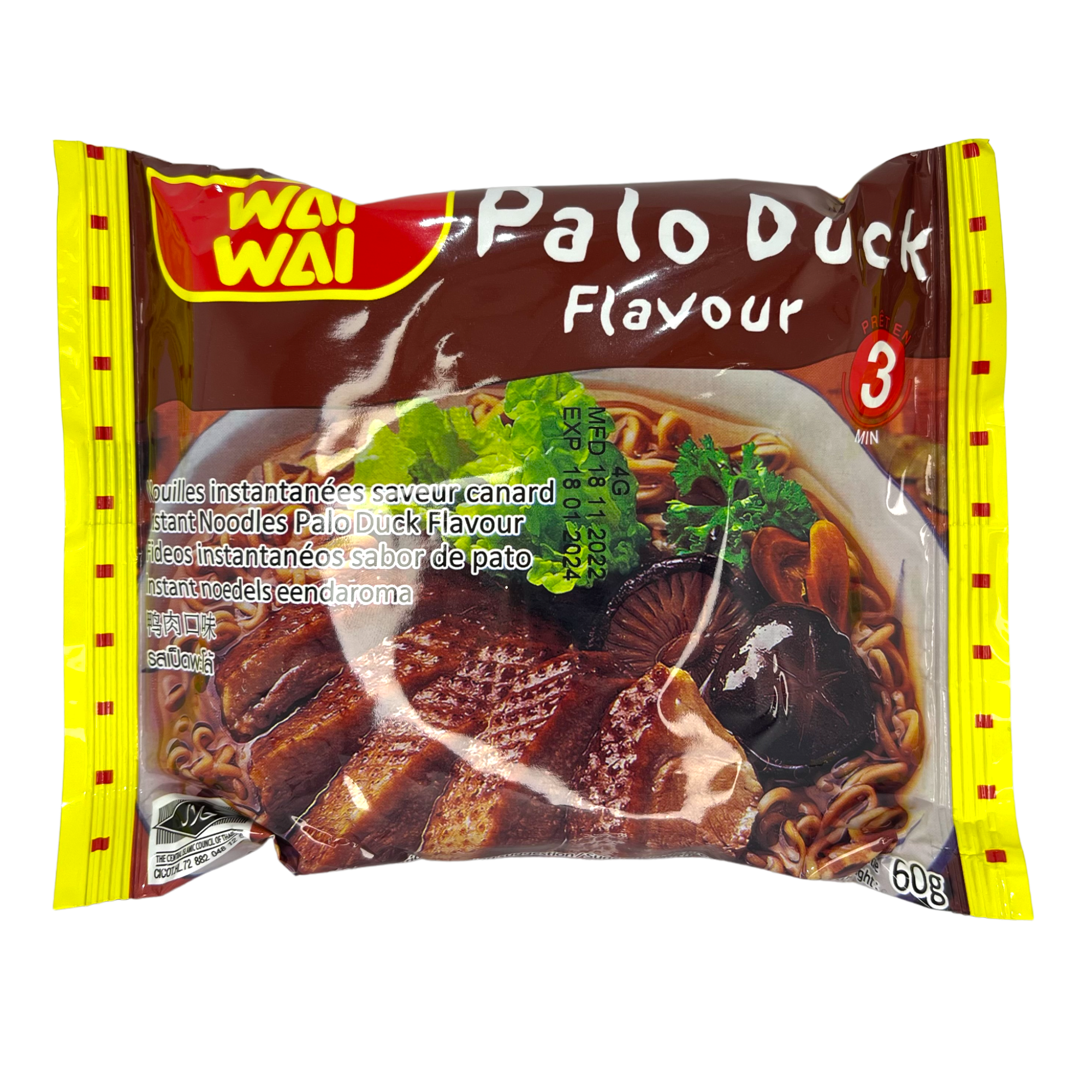 

Тайская лапша быстрого приготовления WAIWAI со вкусом утки, 60 г х 30 шт, Вкус утки