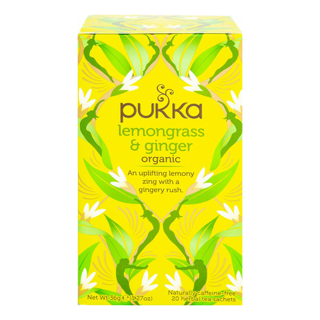 

Чайный напиток травяной Pukka Lemongrass & Ginger для восполнения энергии 2 г х 20 шт