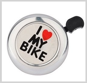 фото Звонок ?53мм "i love my bike" хромированный, ал./пластик china