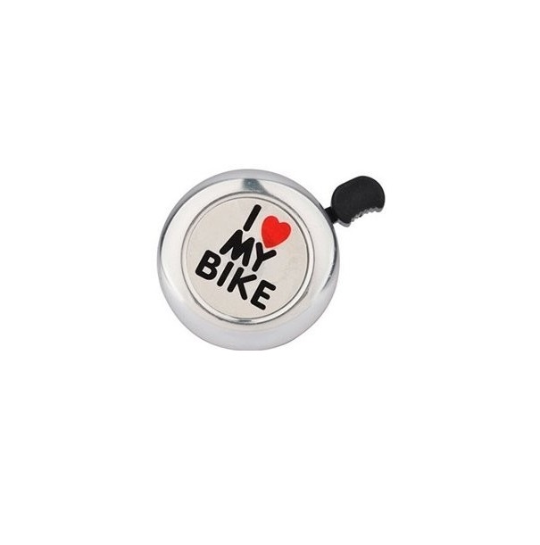

Звонок 53мм "I LOVE MY BIKE" хромированный, ал./пластик, Серебристый, I Love My Bike