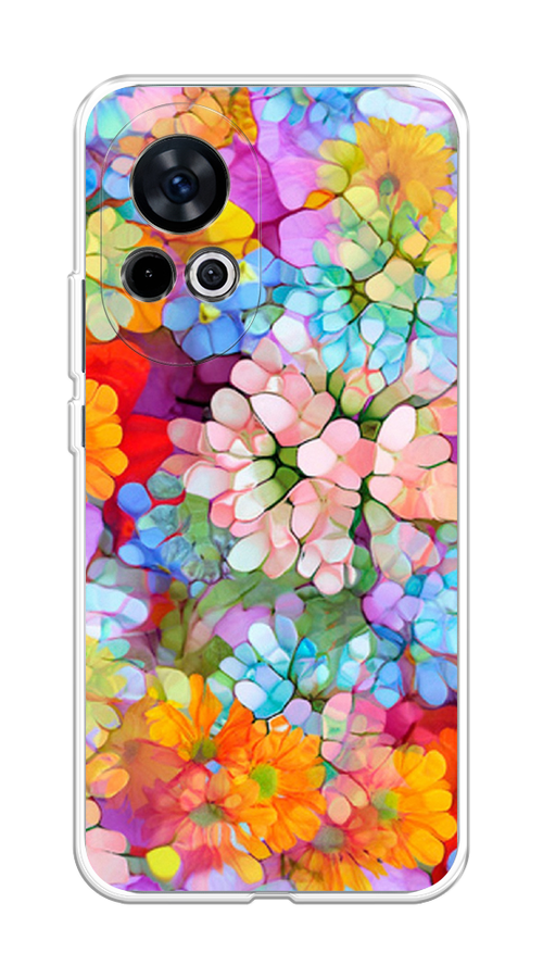 

Чехол на Huawei Nova 12 "Цветы витраж", Оранжевый;розовый;голубой, 6123050-1