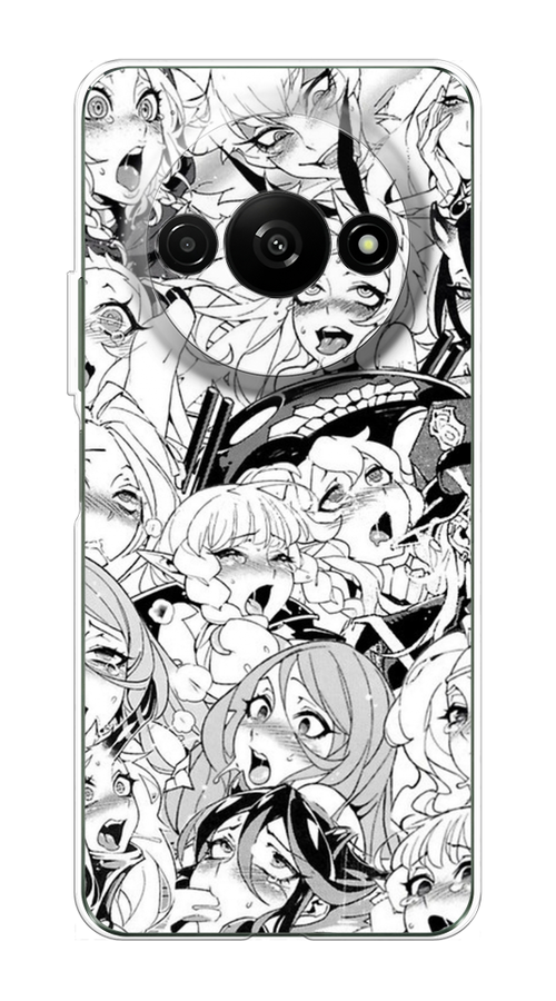 

Чехол на Redmi A3 "Ахегао манга тян", Черный;белый;серый, 321250-1