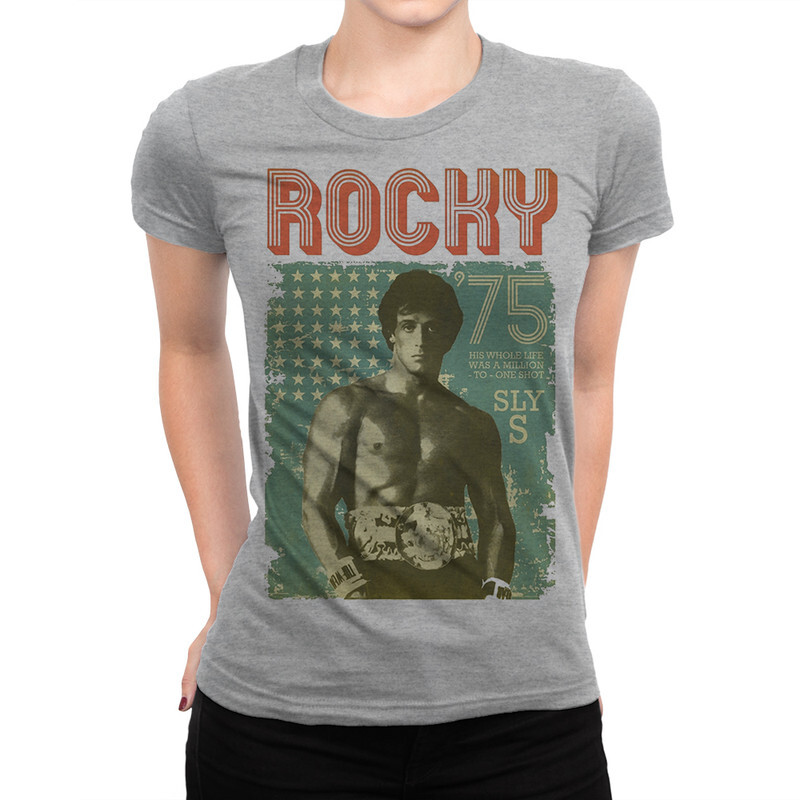 

Футболка женская Dream Shirts Рокки Бальбоа 9899261111 серая 2XL, Рокки Бальбоа 9899261111