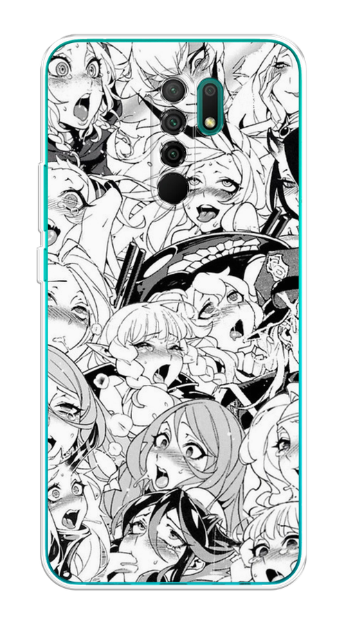 

Чехол на Xiaomi Redmi 9 "Ахегао манга тян", Черный;белый;серый, 38350-1