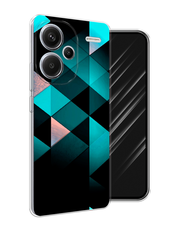 

Чехол Awog на Redmi Note 13 Pro+ "Геометрия 16", Бирюзовый;черный, 320250-1