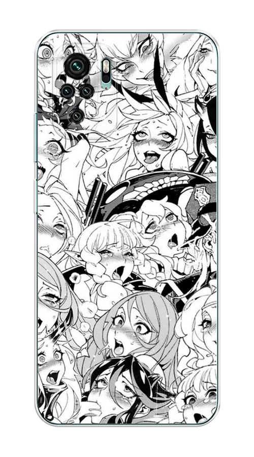 

Чехол на Xiaomi Redmi Note 10/Note 10S/Poco M5s "Ахегао манга тян", Черный;белый;серый, 39950-1