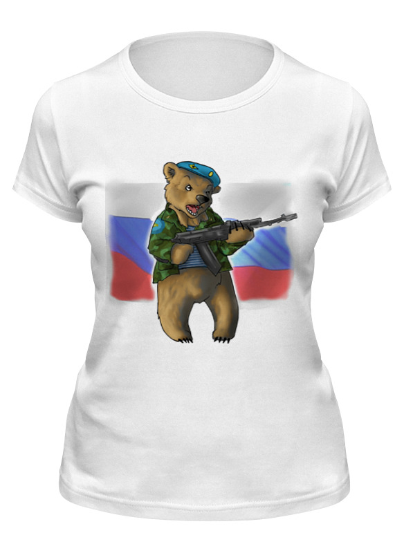 

Футболка женская Printio Russian bear белая L, Белый, Russian bear