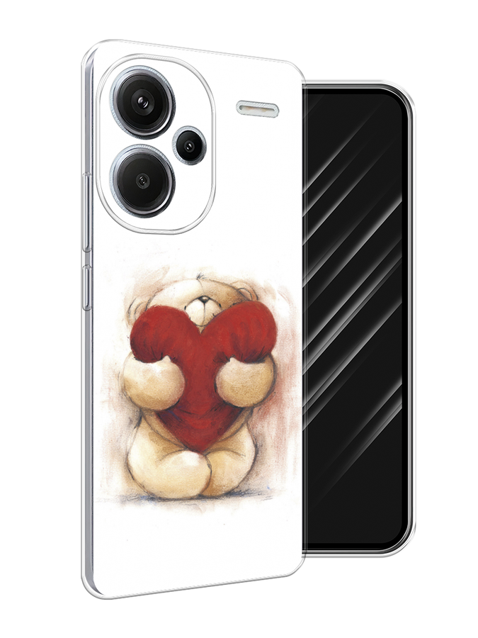 

Чехол Awog на Redmi Note 13 Pro+ "Мишка с сердцем 1", Белый;бордовый;бежевый, 320250-1