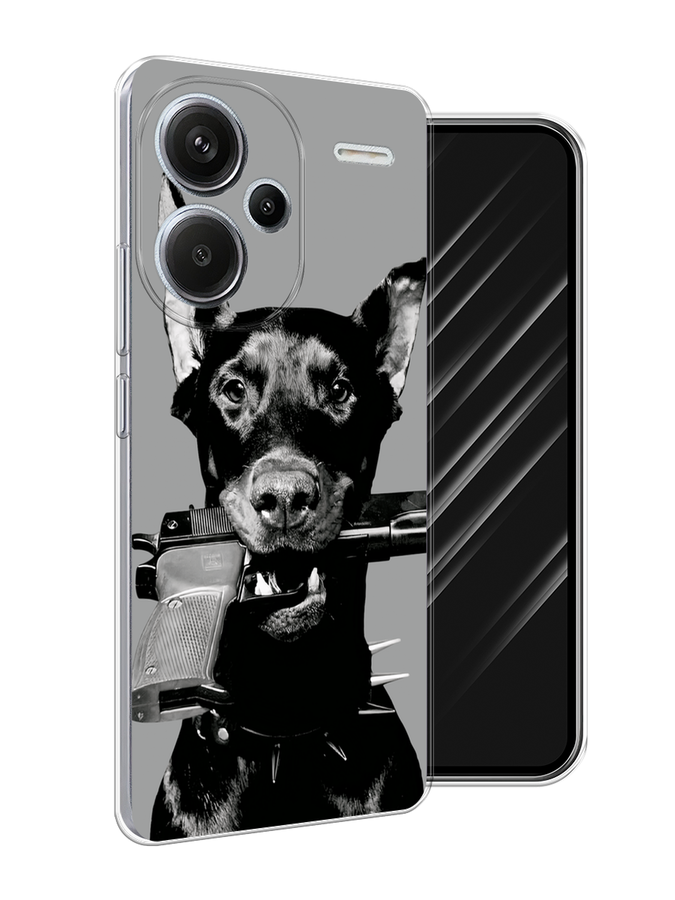 

Чехол Awog на Redmi Note 13 Pro+ "Доберман", Серый, 320250-1
