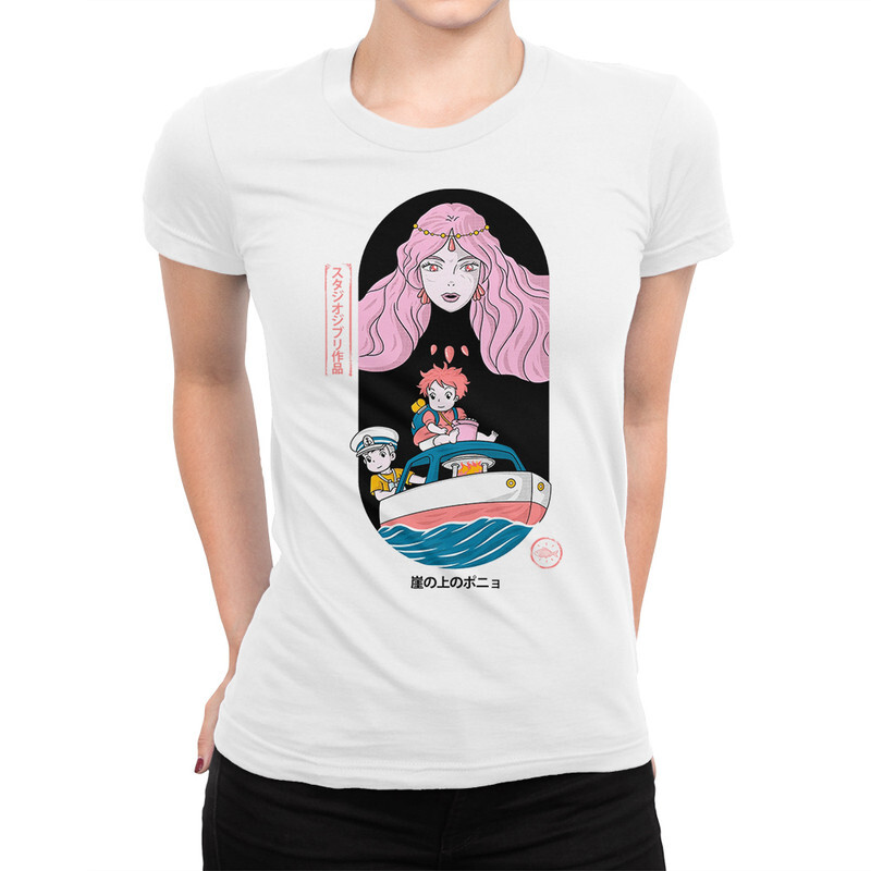 

Футболка женская Dream Shirts Рыбка Поньо 9899278111 белая 3XL, Рыбка Поньо 9899278111