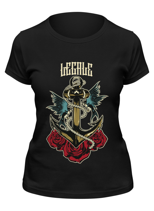 

Футболка женская Printio Anchor old school черная M, Черный, Anchor old school