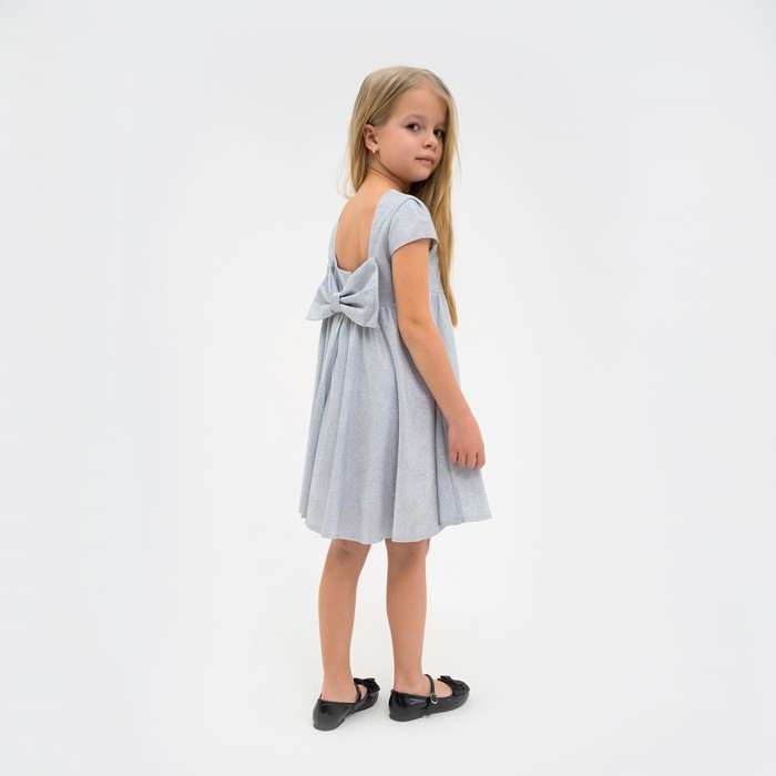Платье нарядное детское KAFTAN, р. 32 (110-116 см), серебристый