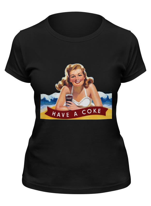 

Футболка женская Printio Have a coke черная M, Черный, Have a coke