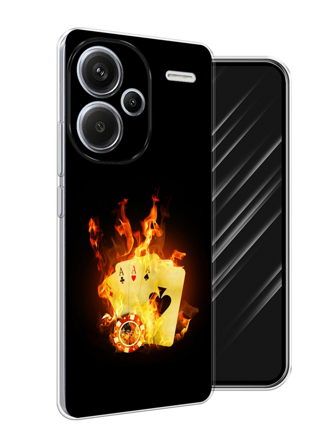 

Чехол Awog на Redmi Note 13 Pro+ "Горящие карты", Черный;оранжевый, 320250-1