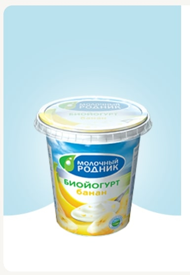 

Биойогурт Молочный родник банан 2,5% 350 г бзмж