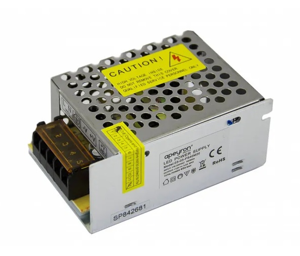 

Блок питания 12В Apeyron 03-03, 40Вт, IP20, 3,2А, 94х62х40.7 мм, Серебристый, 03-03