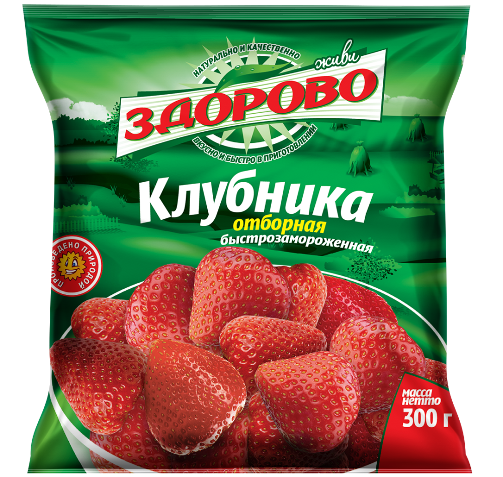 

Клубника Здорово и быстро быстрозамороженная 300 г