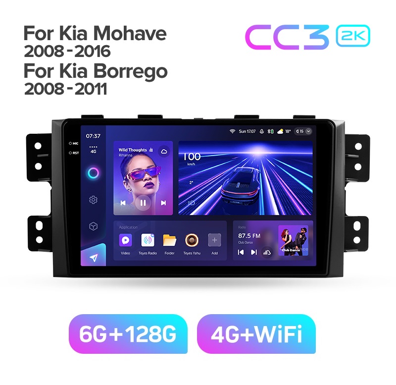 Магнитола TEYES KIA MOHAVE 2008-2011г CC3 2K 6128ГБ 4289000₽