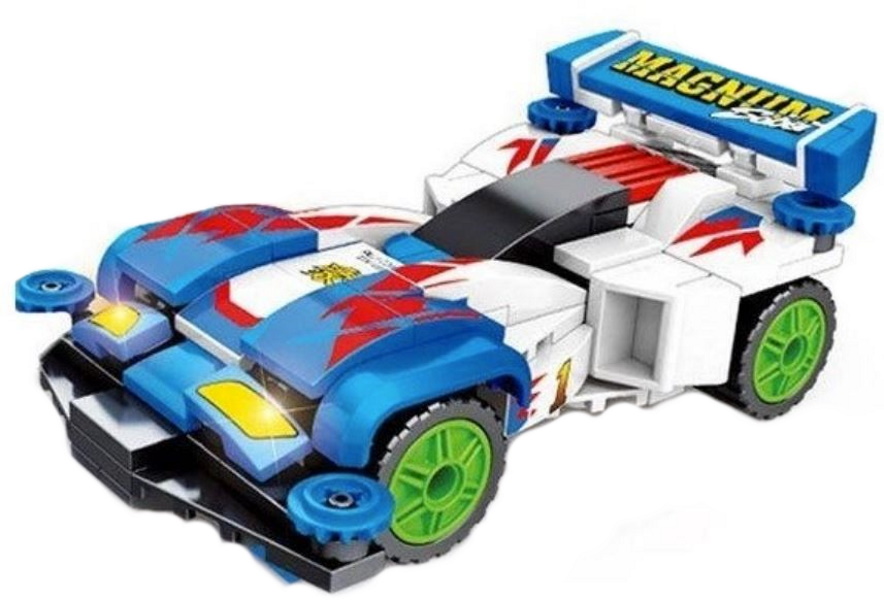 фото Конструктор sembo машинка-трансформер mini 4wd. гонщик гоу сейба magnum 607041-44