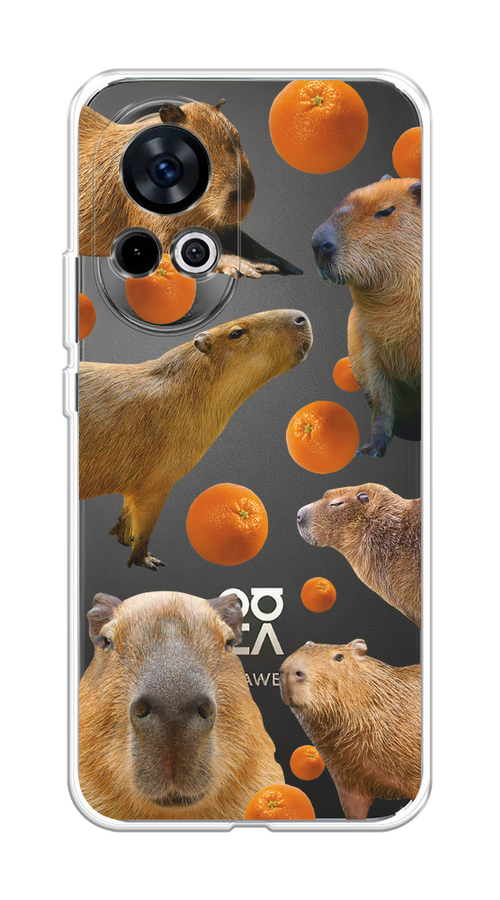 

Чехол на Huawei Nova 12 "Капибара и апельсины", Бежевый;оранжевый, 6123050-1