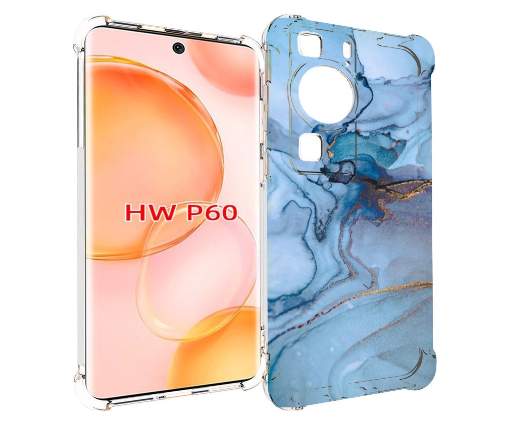 

Чехол MyPads голубой мрамор для Huawei P60, Tocco
