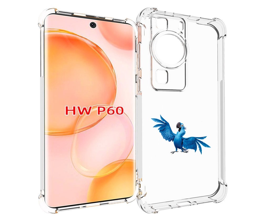 

Чехол MyPads голубой-попугайчик для Huawei P60, Tocco