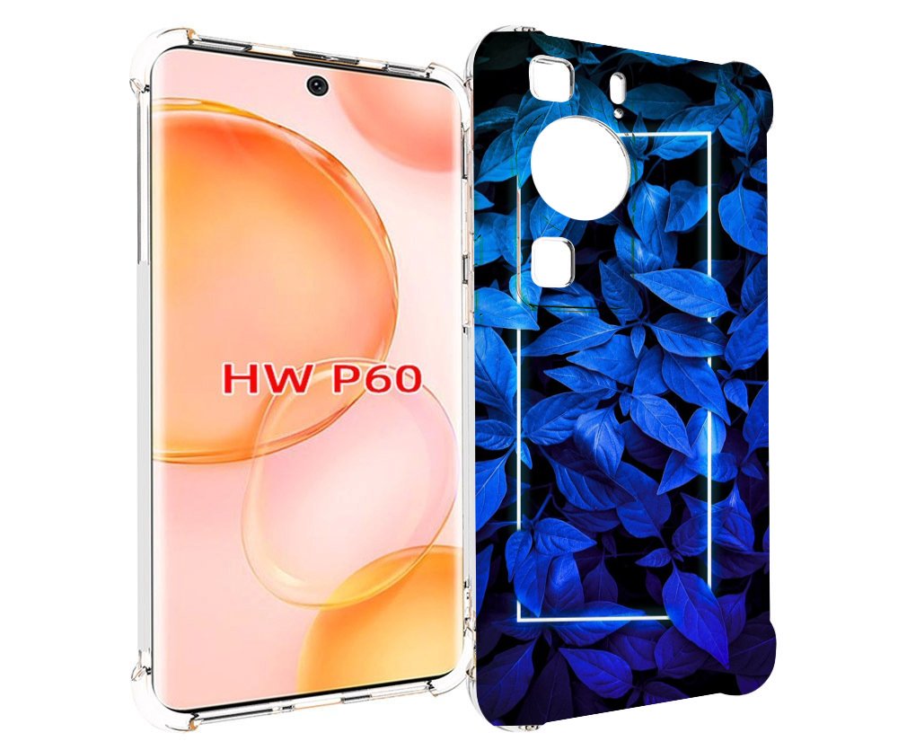 

Чехол MyPads голубые цветочки неон для Huawei P60, Tocco