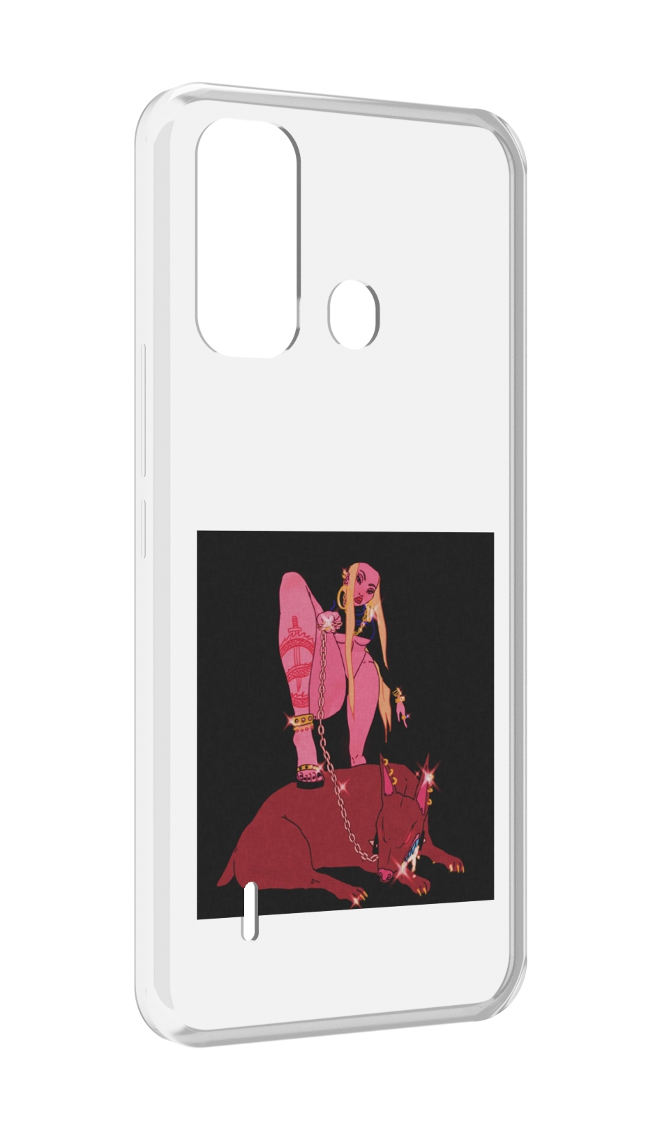 

Чехол MyPads девушка с собакой на цепи нарисованная женский для ITEL A49 / A58 / A58 Pro, Прозрачный, Tocco