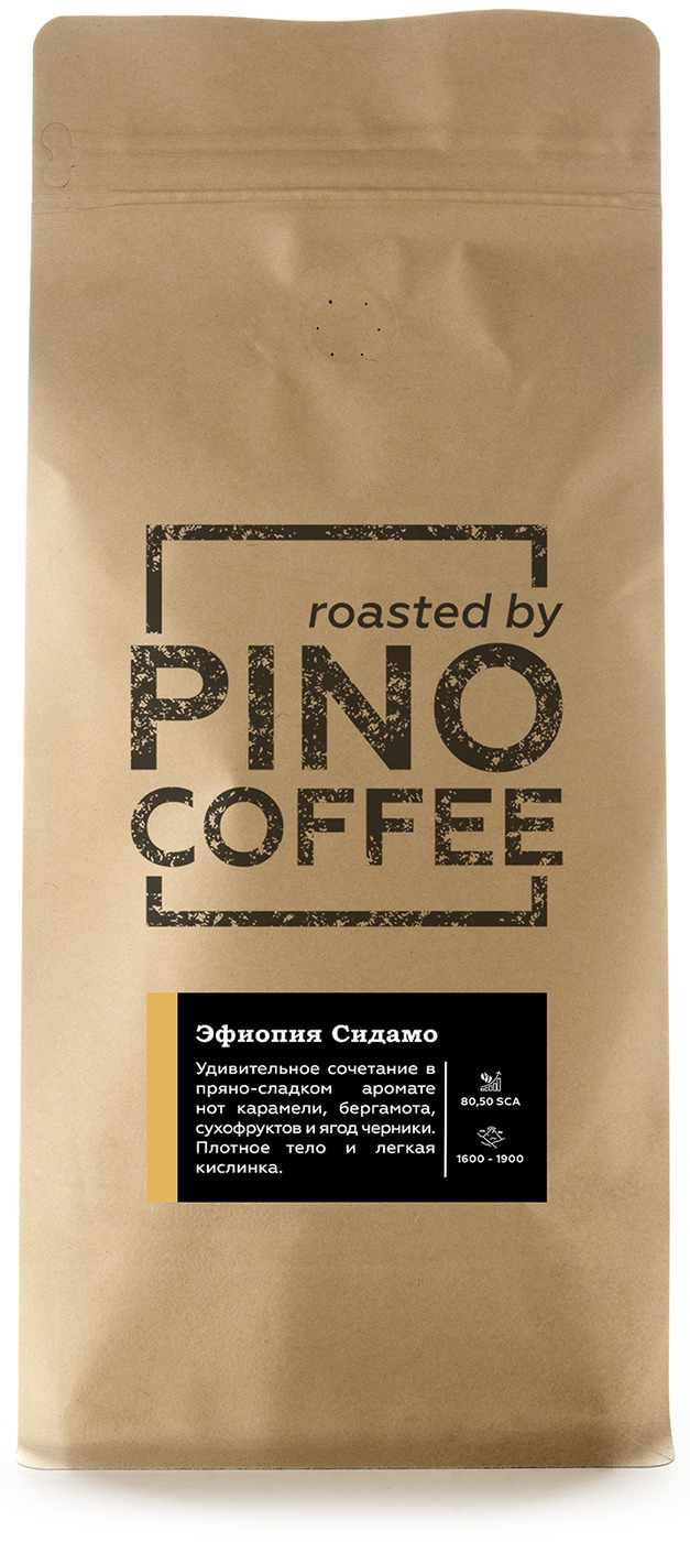 

Свежеобжаренный кофе PINOCOFFEE Эфиопия Сидамо 1000 гр в зернах, Sidamo