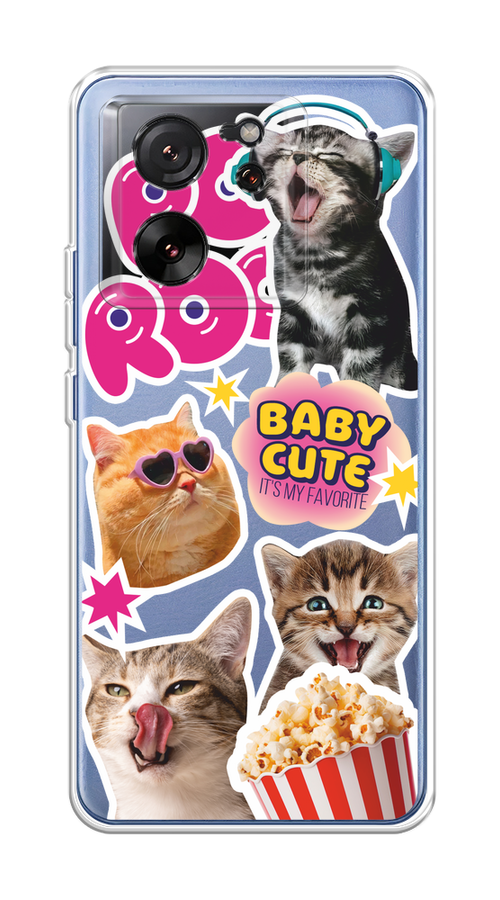 

Чехол на Xiaomi 13T/13T Pro "Popcorn cats", Серый;коричневый;розовый, 319850-1