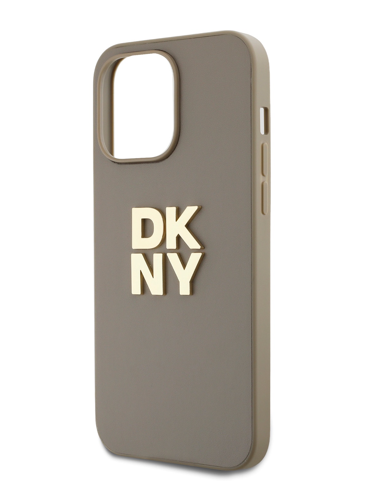 

Чехол DKNY для iPhone 14 Pro Max из экокожи c ремешком на руку, бежевый