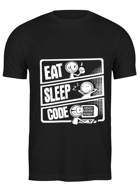 

Футболка мужская Printio Eat, sleep, code черная 2XL, Черный, Eat, sleep, code