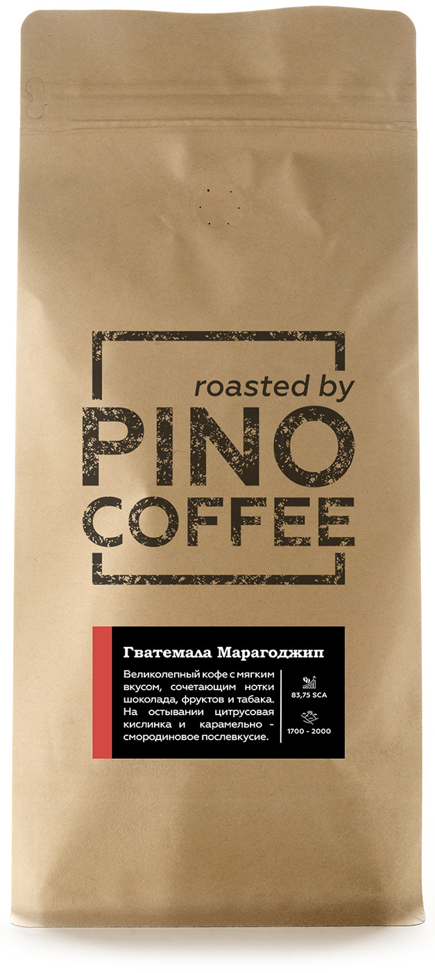

Свежеобжаренный кофе PINOCOFFEE Гватемала Марагоджип 1000 гр в зернах, GuatemalaMa