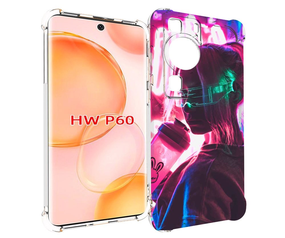 

Чехол MyPads девушка неоновый фон женский для Huawei P60, Tocco