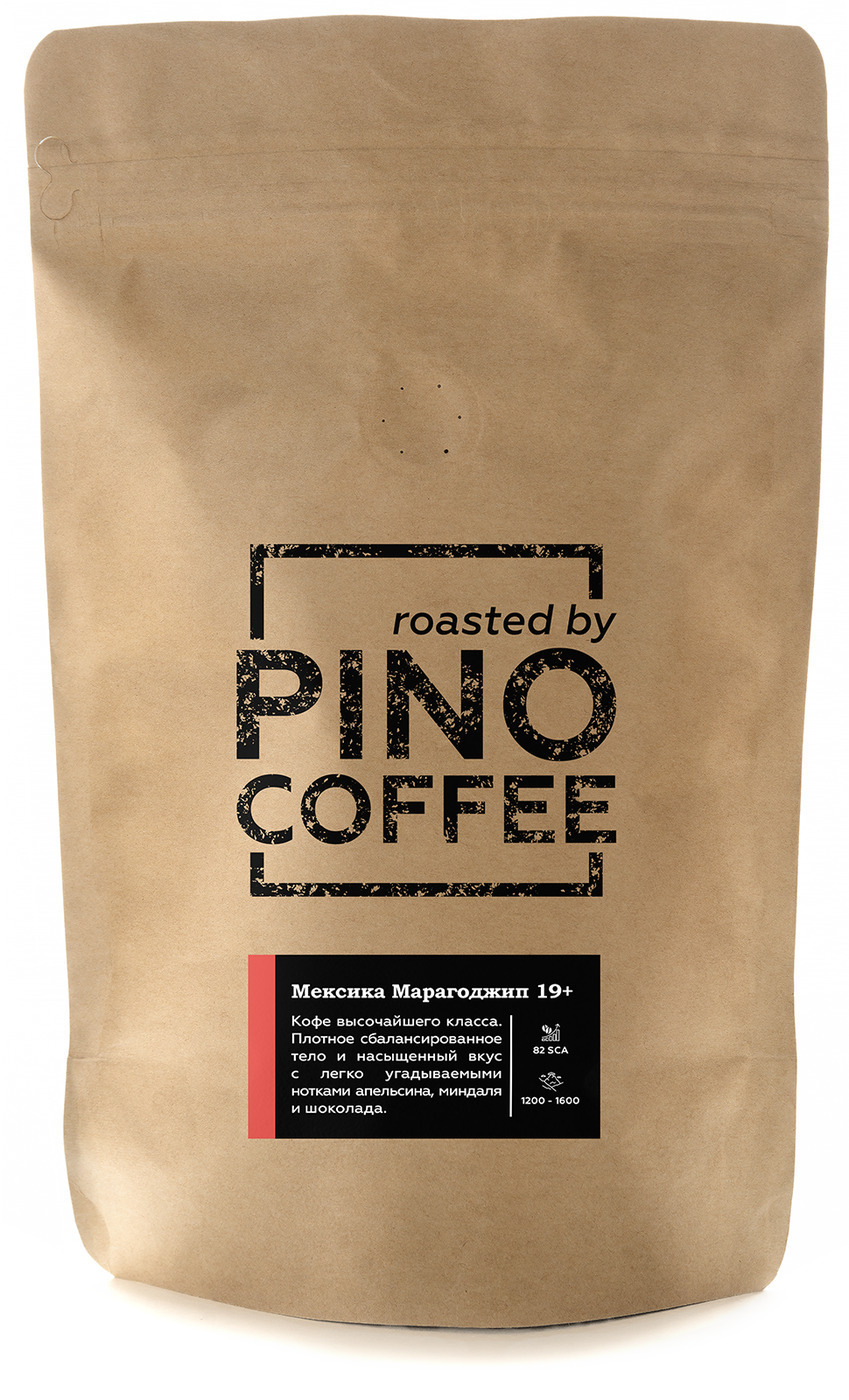 

Свежеобжаренный кофе PINOCOFFEE Мексика Марагоджип 19+ 250 гр в зернах, MexicoMaragogype