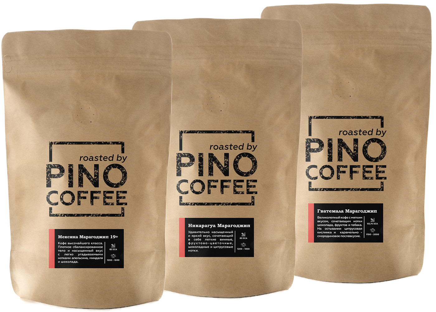 

Кофе PINOCOFFEE набор Марагоджипов из Мексики, Никарагуа и Гватемалы 450 гр в зернах, NaborMaragogype