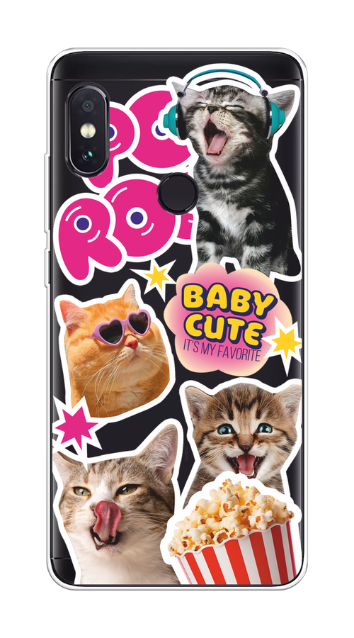 

Чехол на Xiaomi Redmi Note 5/Note 5 Pro "Popcorn cats", Серый;коричневый;розовый, 32750-1