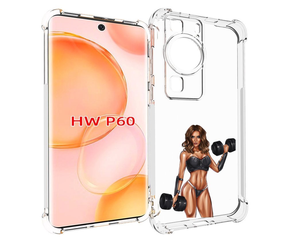 

Чехол MyPads девушка с гантелями спорт женский для Huawei P60, Tocco